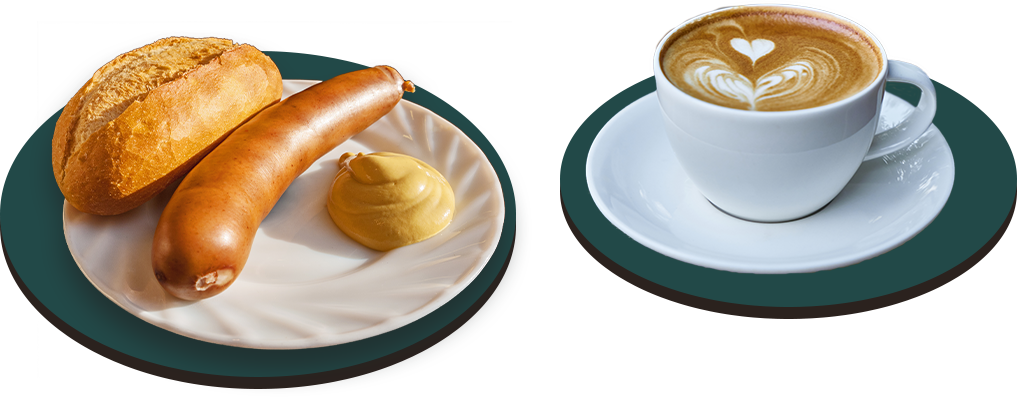 Bockwurst & Kaffee gratis